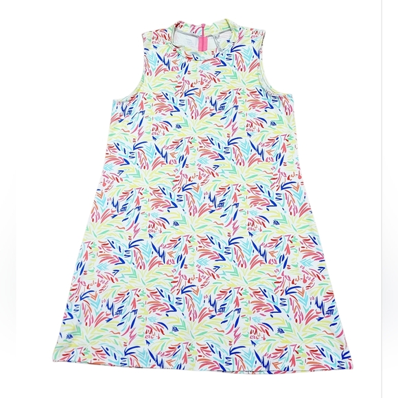 Lulu-B SPF-50 Women Sleeveless Dress Colorful Print Stretch Comfy Size Medium - Picture 2 of 13